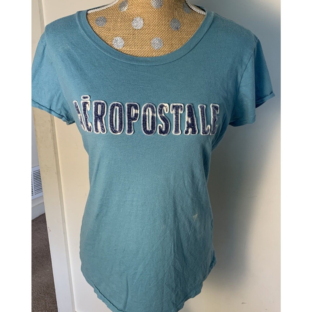 VtG Aeropostale Y2K Spell Out Tee Shirt Top Preppy Mcbling Surfer Embroidered XL